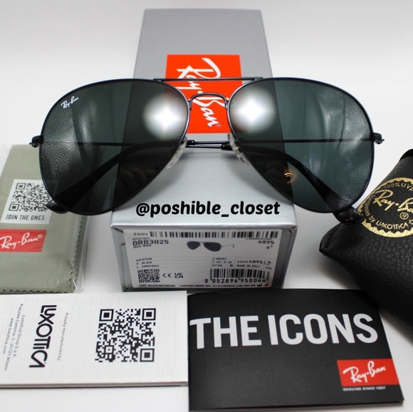 RayBan Model Display RB3025 Aviator All Black main image 5